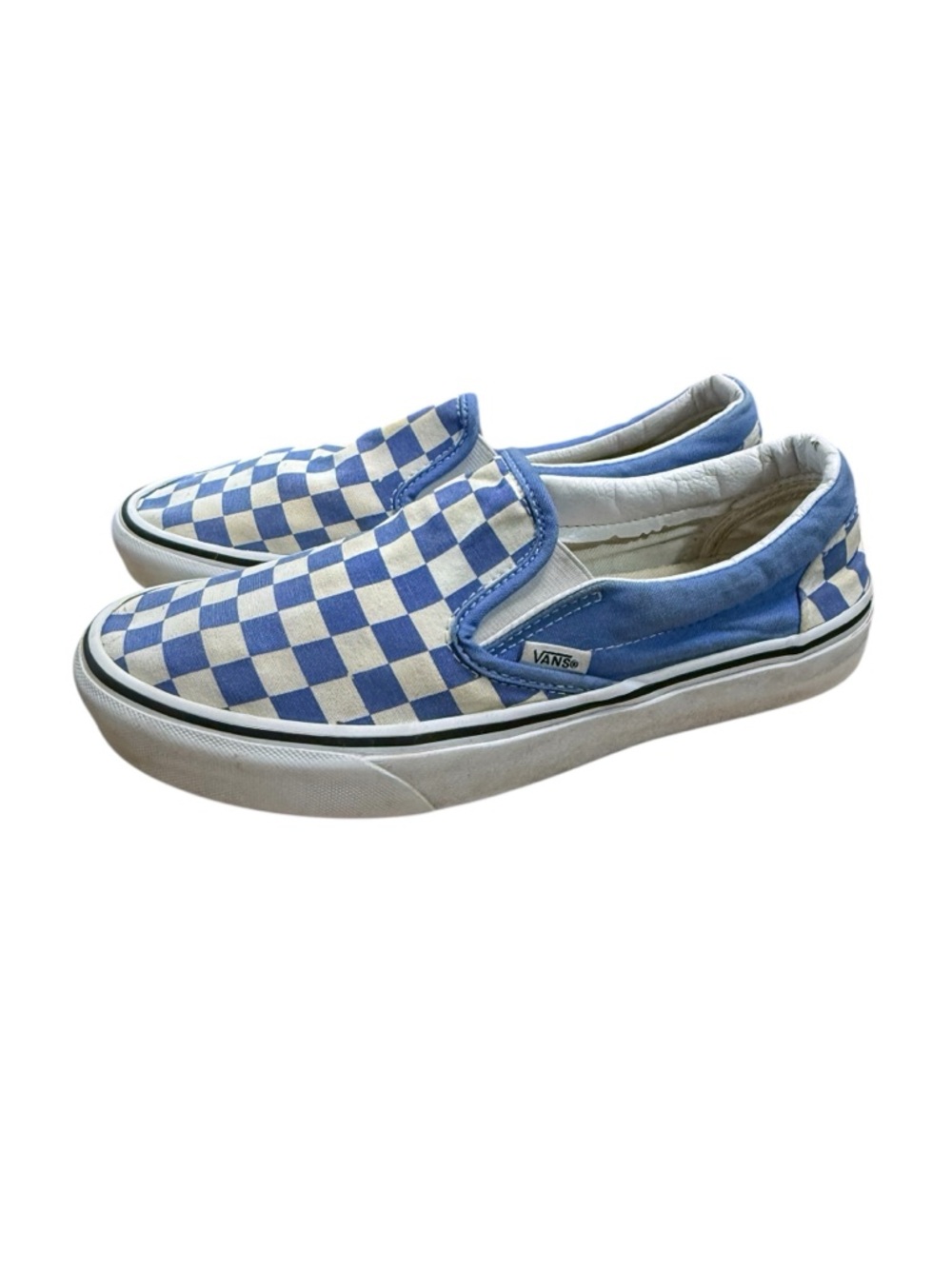 Vans Unisex Slip-On Checkerboard Sneakers - Blue White Mens 7.5 / Women’s 9